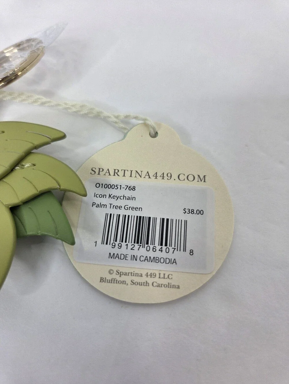 Spartina 449 Key Chain Bag Charm Palm Tree Green NEW